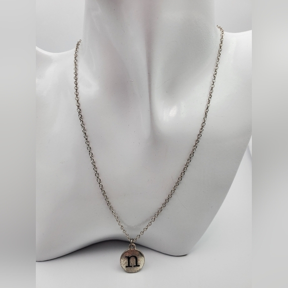 Jewelry - Initial N customized disc necklace N1509